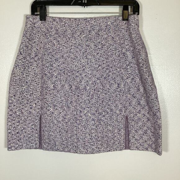 Paris Atelier & Other Stories Tweed Wool Lavender Mini Skirt Medium Sparkle Twee - Picture 9 of 9